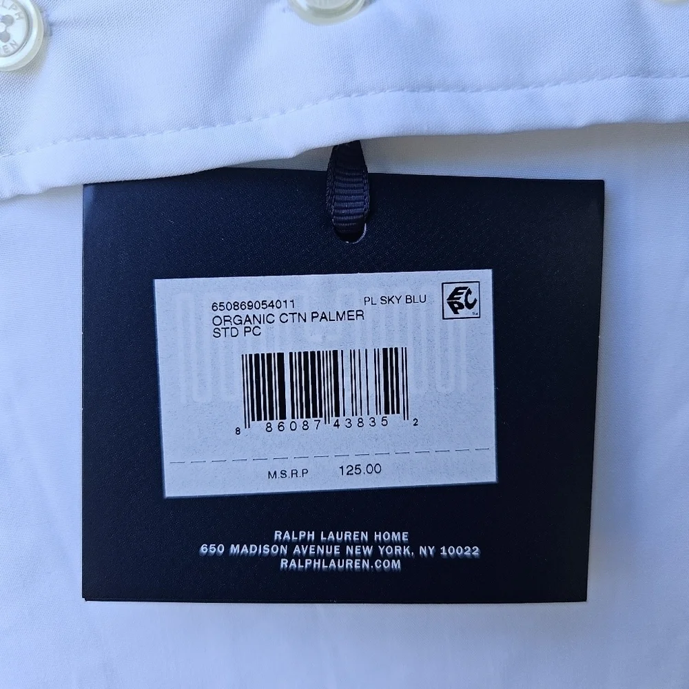 NWT Ralph Lauren Organic Cotton Palmer Percale Standard Pillowcases set of 2